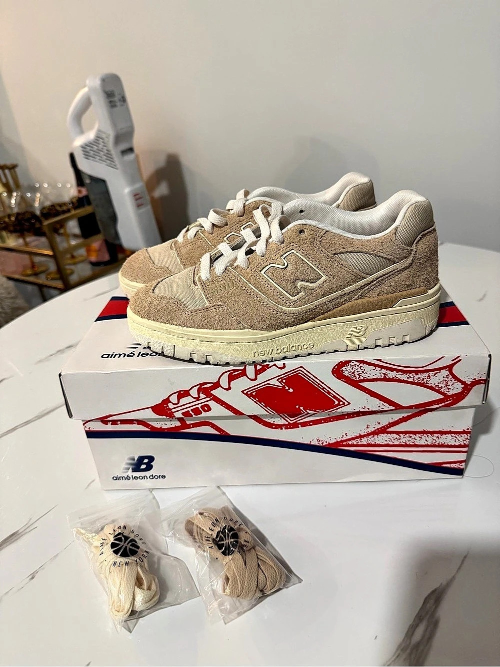 New Balance Aimé Leon Dore x New Balance 550 Taupe Suede Beige & White Sneakers